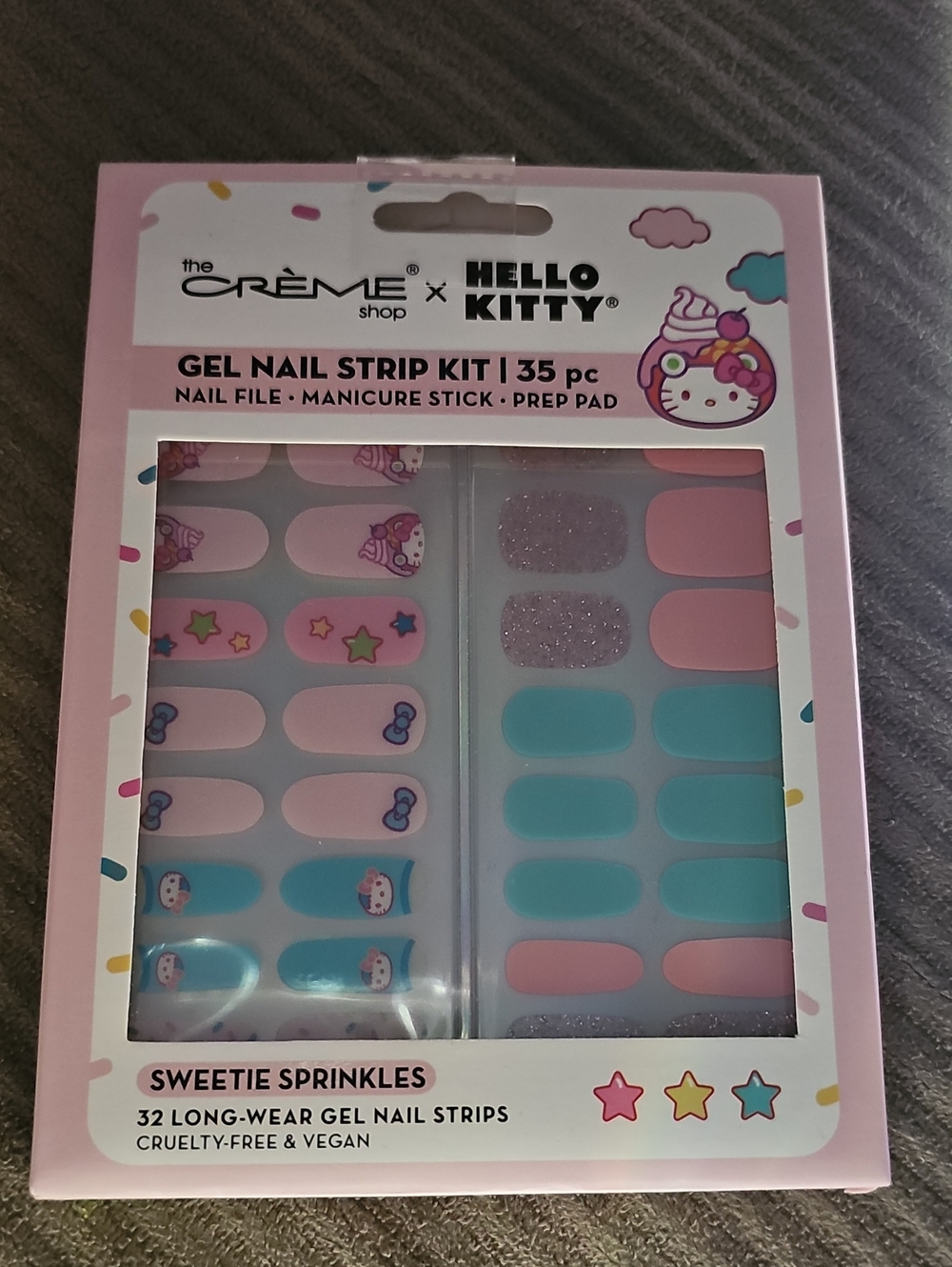 The Crème Shop x Hello Kitty Sweetie Sprinkles Press-On Gel Nails - Pink & Teal